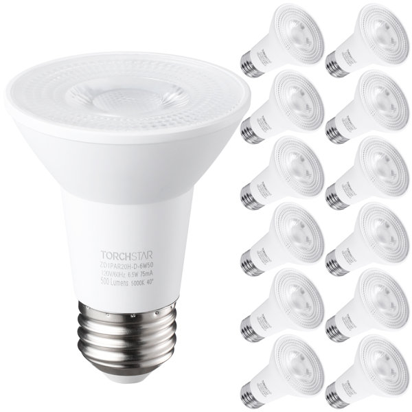 TORCHSTAR 5000K Dimmable PAR20 LED Spotlight Bulbs, 6.5W(50W Equivalent